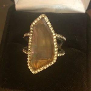 Chloe and  Isobel golden iridescent stone ring